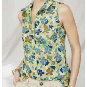 Cabi Floral Wish Top EUC XL Sleeveless Button Front
